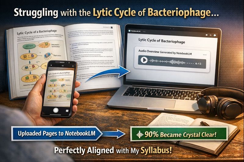Understanding the lytic cycle of bacteriophage by converting textbook pages into AI-generated audio explanations